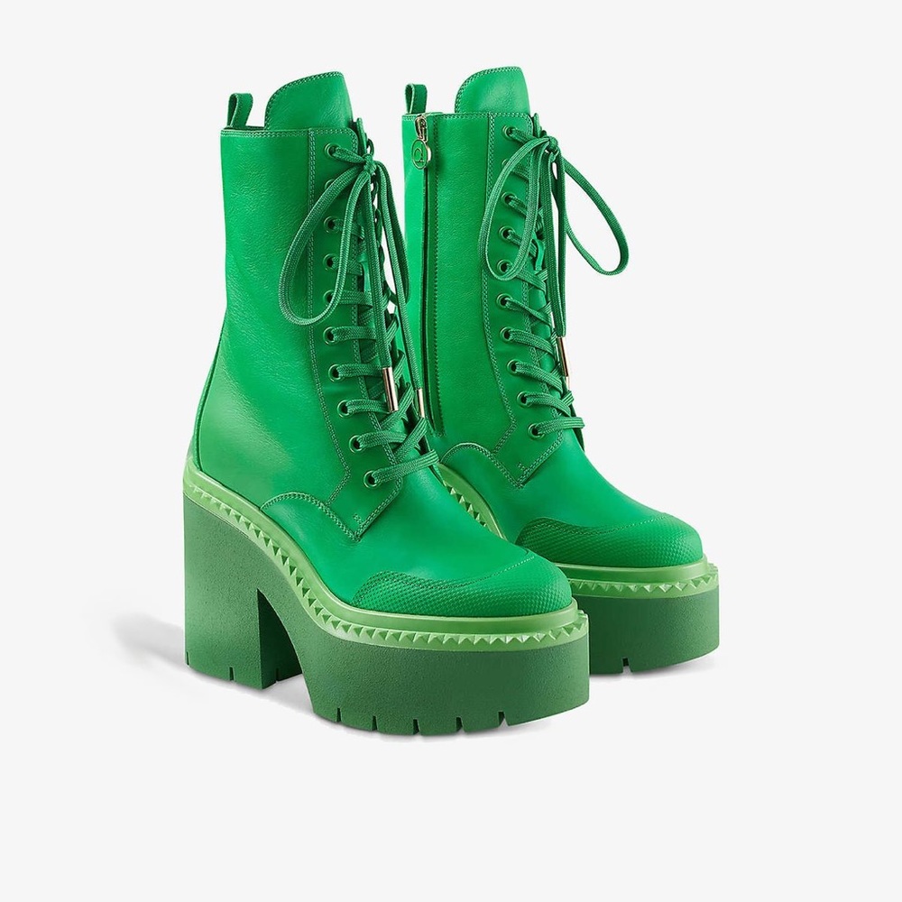 EUC JIMMY CHOO X Sailor Moon Sailor Jupiter Boot 120 In Jupiter Green 35 - Picture 3 of 14
